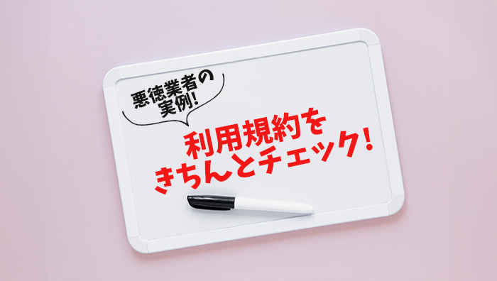 悪徳業者の実例!利用規約をきちんとチェック!